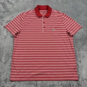 Lacoste Sport Polo Shirt Mens XXL Red Striped Short Sleeve Performance Golf
